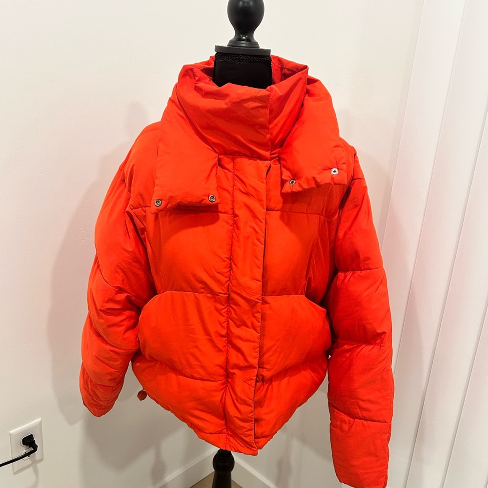 Urban Outfitters Red Puffer Jacket